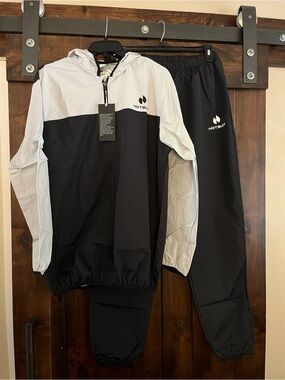 Men's Black and Gray Hotsuit sauna suit. XL